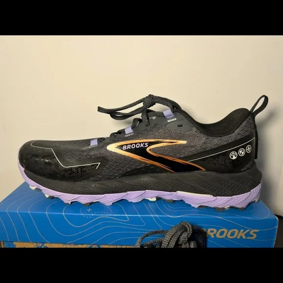 Brooks Cascadia 18 Trail Running Shoes Sneakers Ebony/Lavender/Copper Womans 12